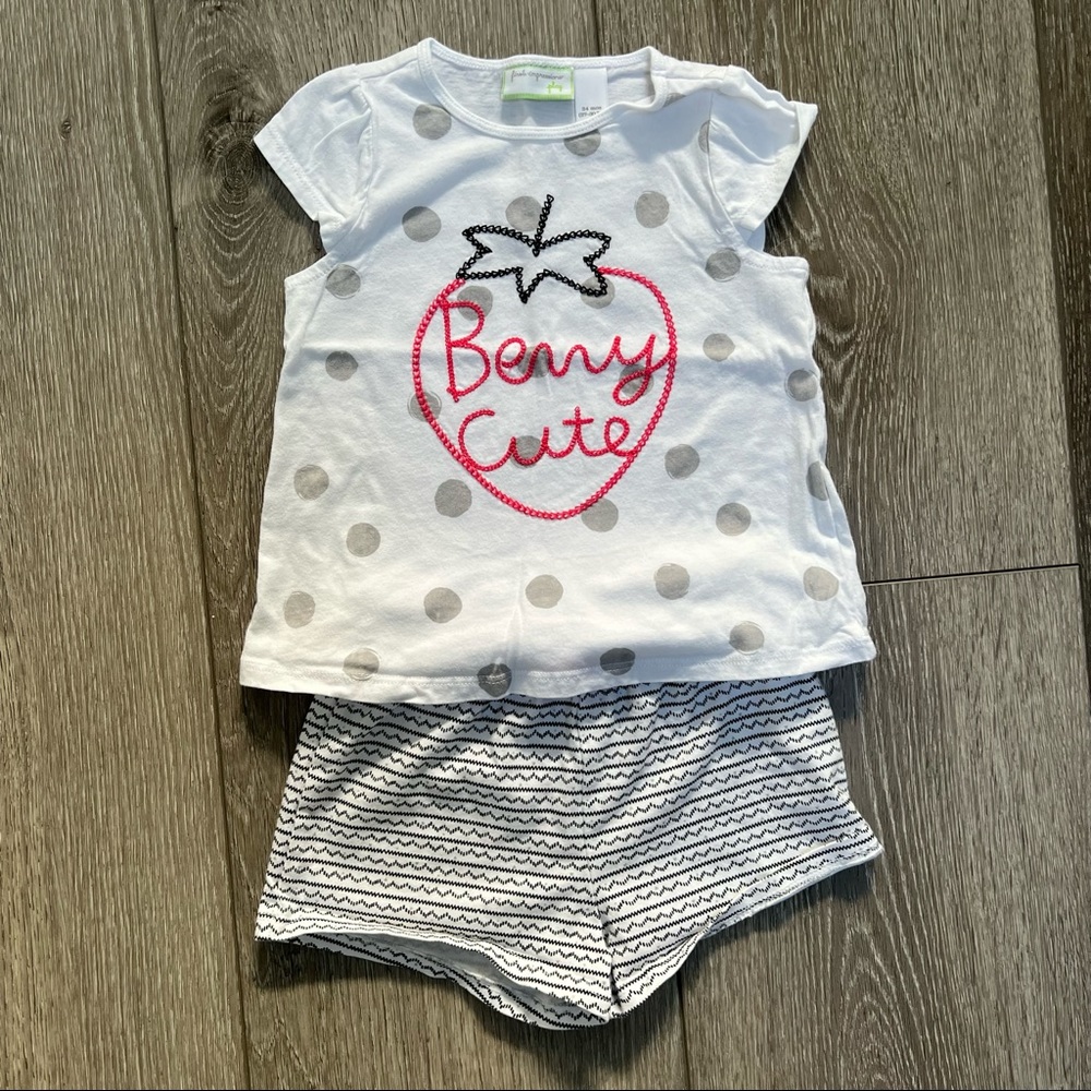 FIRST IMPRESSIONS SHORT SLEEVE T SHIRT SHORTS OUTFIT WHITE 24MO